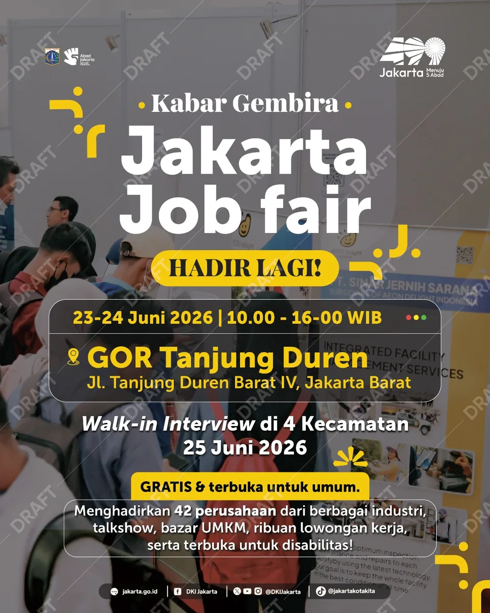 Job Fair Kabupaten Kulon Progo 2026 (Suku Dinas TKTE Wilayah Kabupaten Kulon Progo Barat) : 23-24 Juni 2026